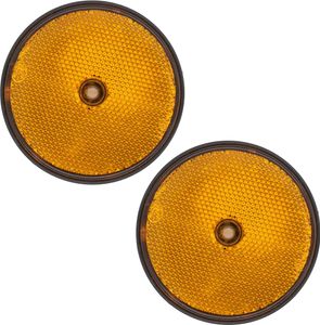 2x Reflektor Anhänger 85mm Orange Rund Seitenstraher Wohnwagen PKW Katzenauge 2x Reflektor Anhänger 85mm Orange Rund Seitenstraher Wohnwagen PKW Katzenauge