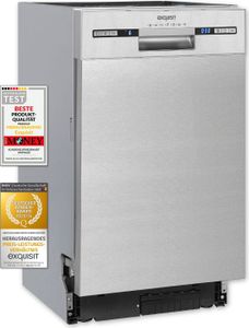 Exquisit Geschirrspüler EGSP9309-EF-030E inox | Spülmaschine 45 cm | ECO-Modus | Maßgedecke: 9 | Unterbaugerät