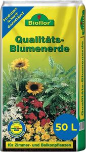 Bioflor Qualitäts-Blumenerde 50 L, für gesunde Pflanzen, Garten-, Balkon- und Zimmerpflanzenerde, optimale Nährstoffversorgung und Wurzelentwicklung