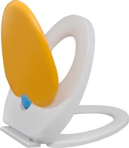 vidaXL Toilettensitz mit Absenkautomatik Erwachsene/Kinder Weiß & Gelb