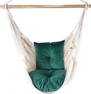 Love Gifts® Fotel wiszący z 2 poduszkami i zestawem haków sufitowych 130/100 cm - udźwig 150 kg, fotel wiszący dla dorosłych i dzieci, zawieszenie fotela wiszącego do wnętrz