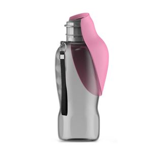 Hundetrinkflasche 800 ml – Tragbar mit Napf, auslaufsicher, ideal für unterwegs – Pink