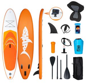 Puluomis SUP Board mit Sitz 335cm,  Stand Up Paddle Boards Set, Paddling Paddelboard Surfbrett Aufblasbar, Pumpe Tragetasche und Zubehör, MB. bis 150Kg, Orange