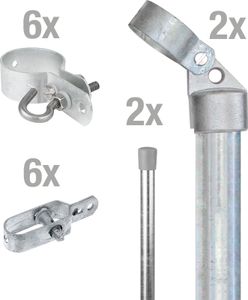 Alberts Zauneck-Set für Mahschendrahtzaun zum Einbetonieren, Höhe 120 cm, feuerverzinkt