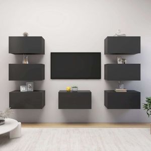 vidaXL TV-Schränke 7 Stk. Grau 30,5x30x60 cm Holzwerkstoff