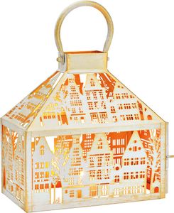 SVJ Laterne Stadshuis - 14x25x26 cm - Metall - Weiß