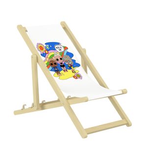 L.O.L. Surprise! Kinder Liegestuhl Gartenliege Klappbar Holz aus Holz - für Garten, Balkon und Strand - Bis 100 kg - Strand