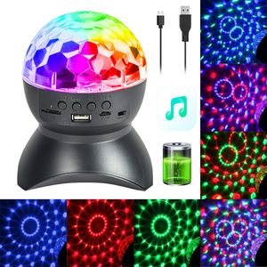 LED Discokugel Partylicht RGB Bluetooth-Lautsprecher, Discolicht 7Lichteffekte Aufladbar, Partybeleuchtung Bühnenlicht Kneipe Ball Feier Aufführung