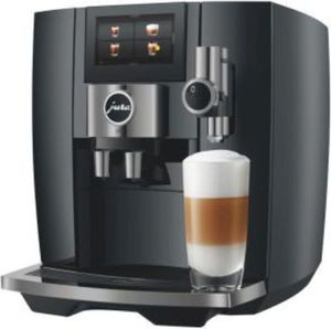 JURA J10 Piano Black (EA) Kaffeevollautomat (P.A.G.2+ Aroma-Kegelmahlwerk, Piano Black, 4,3"-Touchscreen-Farbdisplay, 280 g Bohnenbehälter, 1,9 l Wassertank, Feinschaum-Technologie, App-Steuerung)