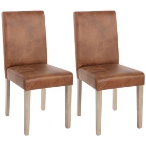 sada 2 jídelních židlí Littau, židle Kuchyňská židle  Textil, umělý semiš, konstrukce nohou - dub