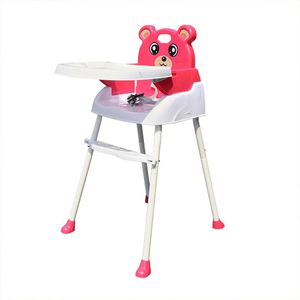 4v1 Dětská židle Dětská vysoká židle Výškově nastavitelná jídelní židle Dětská vysoká židle ABS plastová růžová