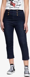 QUEEN KEROSIN High Waist Capri Jeanshose Mit Schlitz An Den Beinabschlüssen Dunkelblau 27