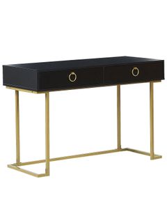 BELIANI Konsolentisch Schwarz / Gold aus MDF-Platte Metalgestell Wohnzimmer Schlafzimmer Flur Rechteckig Modernes Design Glamour-Stil