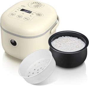Bear Reiskocher 3,5 Tassen (ungekocht) mit Dampfgarer, Multifunktioneller 350W Elektrischer Mini Rice Cooker，6 Reiskochfunktionen für 2-4 Personen