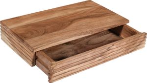 Wandregal Akazienholz massiv 45x25x8 cm Holzregal natur Wandkonsole LEONA