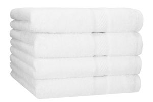 Betz 4 Stück Duschtücher Set PALERMO Größe 70x140 cm 100% Baumwolle Badetuch Duschhandtuch  Farbe - weiß
