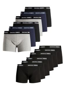 Jack & Jones Herren 6er-Pack Boxer-Shorts Unter-Hosen Multipack Pants Trunks, Farbe:Schwarz, Größe:XL