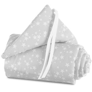 babybay Nestchen Piqué für Maxi, Boxspring und Comfort, perlgrau Sterne weiß