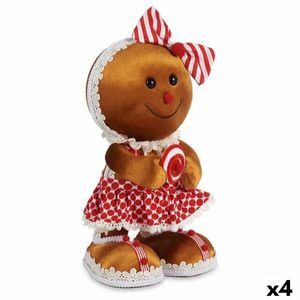 Deko-Figur Keks Schleife Braun Rot polystyrol 19 x 33 x 15 cm (4 Stück)