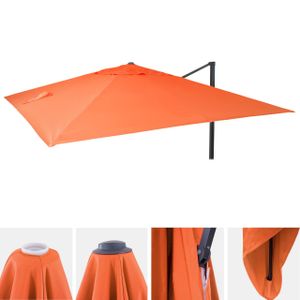 Ersatz-Bezug für Luxus-Ampelschirm HWC-A96, Sonnenschirmbezug, 3,5x3,5m (Ø4,95m) Polyester 4kg  terracotta