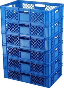 6 Stück Bäckerkisten / Brotkisten 600 x 400 x 150 mm versch. Farben : blau Farbe: blau