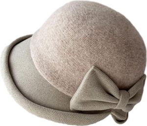 Wollwinterhut Damen Retro Fedora Hüte Kirchenhüte Fischerhut Damen Filzhut Bowlerhut