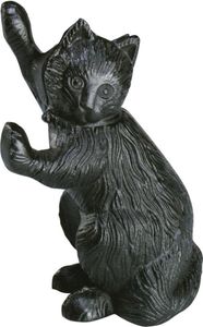 3 Stück Esschert Design Türstopper, Türpuffer mit Motiv Katze aus Gusseisen, ca. 14 cm x 9,7 cm x 22 cm