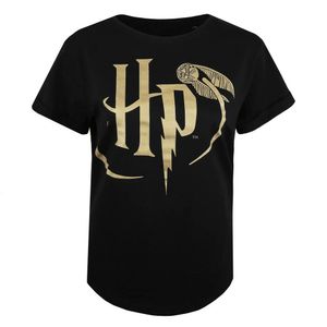 Harry Potter - T-Shirt für Damen TV1552 (L) (Schwarz/Gold)