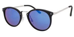 Icon Eyewear Sonnenbrille - BERLIN - Blauer Spiegel und Mattschwarzes / blaues Glas