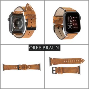 Samsung Watch Armbänder aus echtem Leder Hochwertige  vielseitige Accessoires 20mm Watch Band Sport Hellbraun