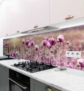 Küchenrückwand Lila Blumen selbstklebend, groesse_krw:400 x 60cm