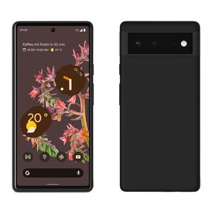 Základní silikonové pouzdro kompatibilní s Google Pixel 6 Case TPU měkký kryt mobilního telefonu v černé barvě