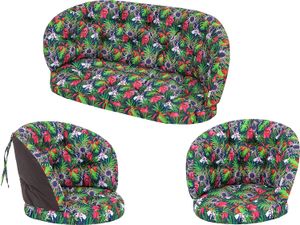 Stuhlkissen Kissen für Rattansessel Bankkissen Schaukel Gartenkissen Schaukelauflagen Liegekissen Auflagen Kissen Ruheplatz, 2 + 1 , Blumen und Blätter  - 106x60x5, 2*60x50x5