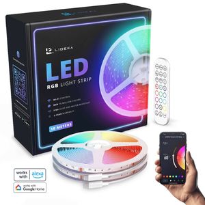 Lideka® LED-Streifen – intelligent und stimmungsvoll – 10 Meter (2 x 5) – 16 Millionen Farben – hohe Helligkeit – Musik-Option – einfache Installation