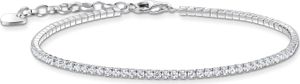 Thomas Sabo A2168-051-14-L19V Silbernes Tennisarmband mit weißen Steinen
