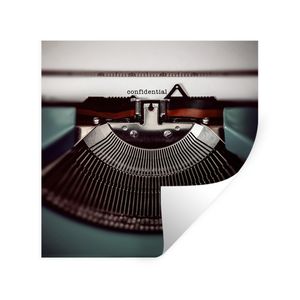 Wandaufkleber - Schreibmaschine - Retro - Briefe - 50x50 cm - Repositionierbar