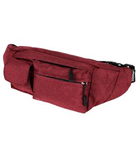 Schompi Hüfttasche Wasserabweisend Damen Herren Uni Bauchtasche mit 4 Fächern Gürteltasche Farbauswahl , Farbe:Rot