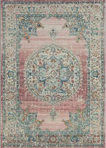 Outdoor Teppich Terasse Küche Balkon Vintage Stil Grau Pink