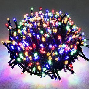 Monzana Lichterkette 700 LED Außen 8 Leuchtmodi Innen IP44 Wetterfest mit Netzteil 14m Weihnachten Weihnachtsbaum Weihnachtsbeleuchtung Bunt