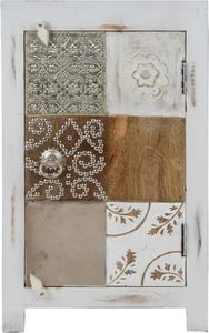 Casa Padrino Landhausstil Shabby Chic Kommode Antik Weiß / Mehrfarbig 40 x 32 x H. 70 cm - Kleiner Landhausstil Schrank mit Tür