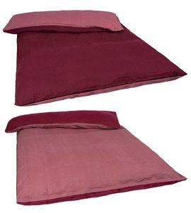 Bettbezug Doubleface ca. 135x200 cm rose´de provence/merlot-rot 100% Leinen beties "Leinen"