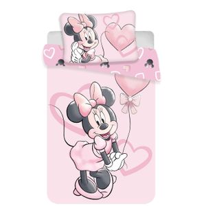 Disney povlečení do postýlky Minnie pink heart baby 100x135, 40x60 cm - bavlna