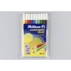 Pelikan Fasermaler Colorella® Duo Etui mit 10 Farben jeweils 2 Spitzen dick und dünn