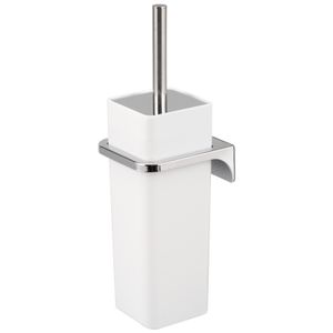 bremermann WC-Garnitur SAVONA inkl. Wandhalterung, WC-Bürstenhalter, Toilettenbürstenhalter, eckig, weiß
