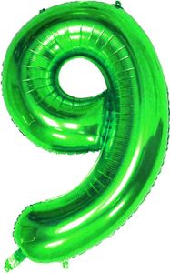 Oblique Unique 1x Folien Luftballon mit Zahl 9 Kinder Geburtstag Jubiläum Silvester Party Deko Ballon grün