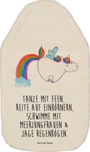 Mr. & Mrs. Panda Wärmflasche Einhorn Fliegendes Pferd - Weiß - Geschenk, Bettflasche, Wärmekissen, Glitzer, Einhörner, Kinderwärmflasche, Unicorn, Einhorn Deko, Realität