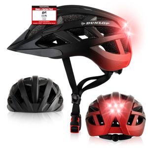 Fahrradhelm mit Licht - Sofort gesehen Werden - Ultraleichter Spezial Damen Herren Kinder Fahrrad Helm mit Visier und Rücklicht für hohe Sicherheit - Urban Helm Rot Gr. M