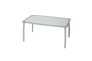 Merxx Gartentisch 150 x 90  cm - Aluminiumgestell Silber mit matter Glasplatte