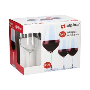 Alpina 86429 Rotweinkelch, 530 ml, Glas, klar (6er Pack)