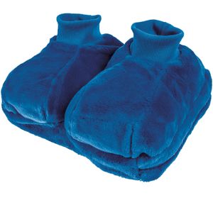 Fußwärmer mit Wärmflasche blau Füße warmhalten